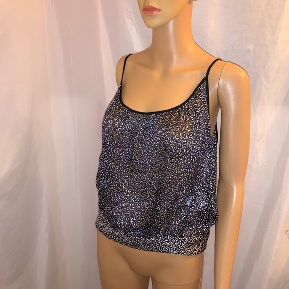 BALENCIAGA size 38 abstract print string tank top - Picture 1 of 11